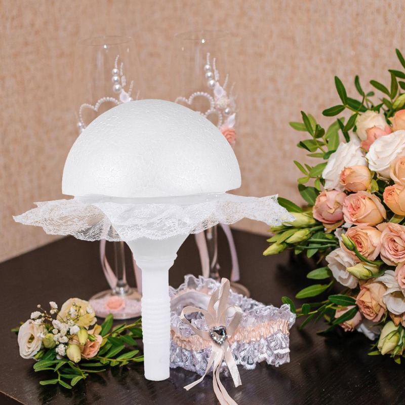 Bouquet Holder Foam - 인공 꽃 홀더, DIY 화이트 레이스