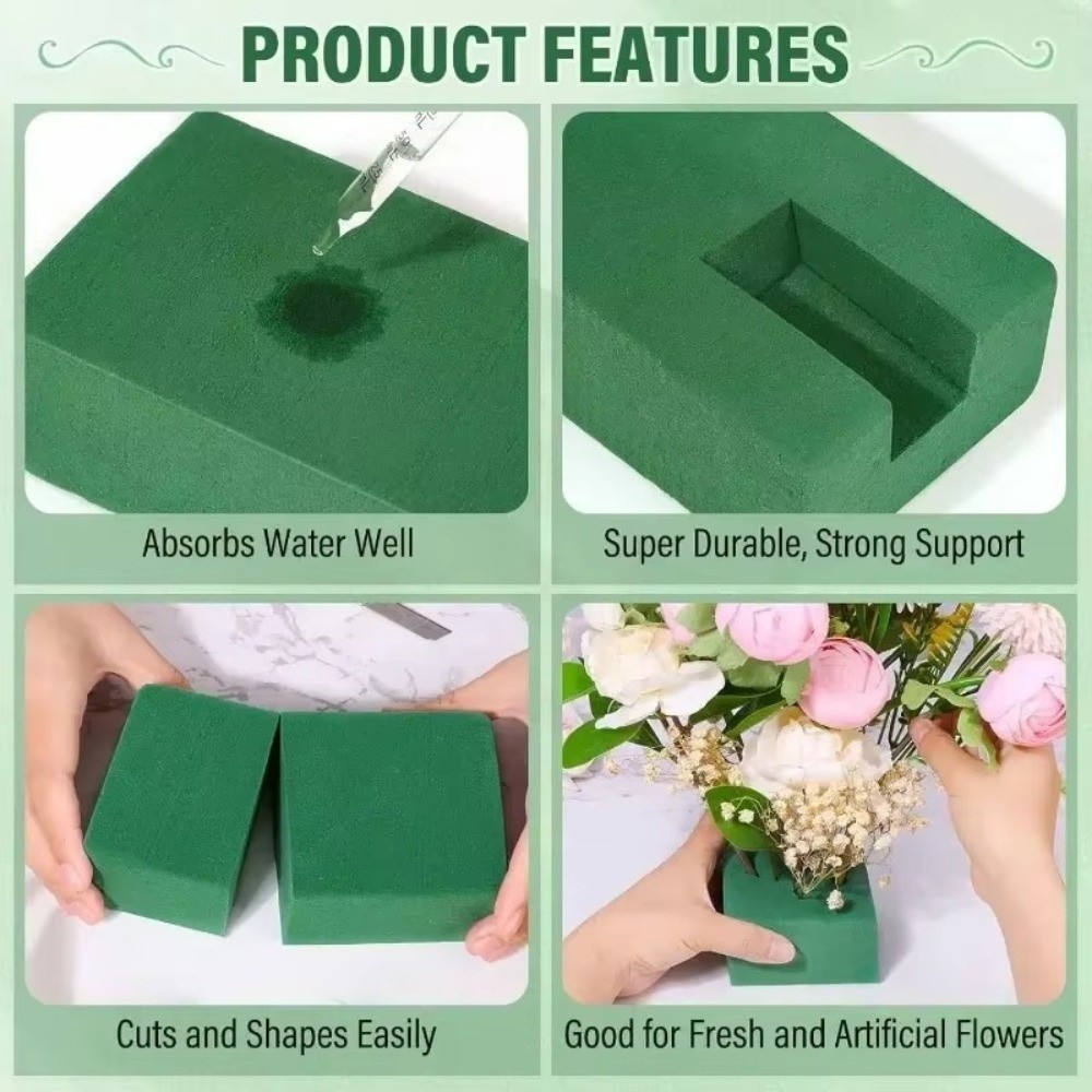 Bouquet Holder Foam - 녹색 꽃꽂이용 폼 흡수제 직사각형 모양